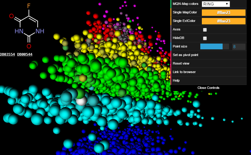 Web-based 3D-visualization of DrugBank in MQN-space