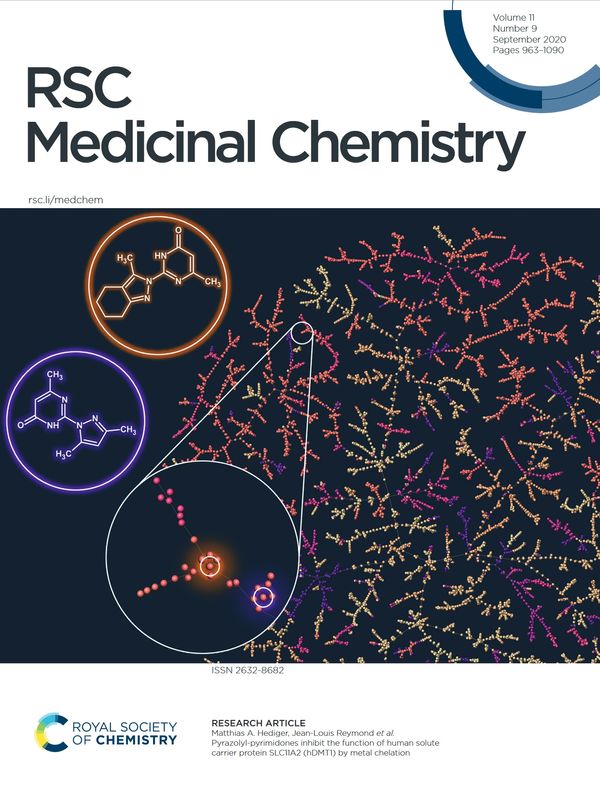 Journal Cover: Pyrazolyl-pyrimidones inhibit the function of human solute carrier protein SLC11A2 (hDMT1) by metal chelation